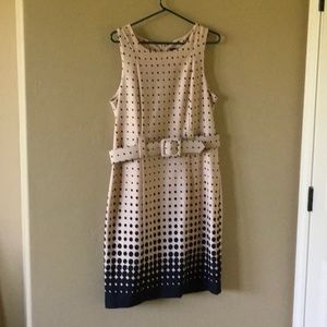 Belted Black/Tan Career Dress